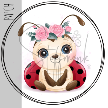 Patch / Aufnäher  - Marienkäfer niedlich - Größe wählbar -