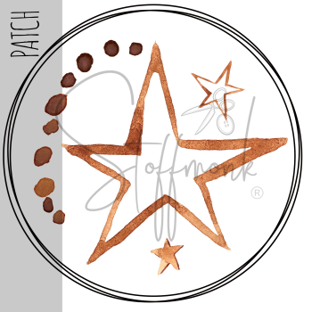 Patch / Aufnäher  - Aquarell Stern rost - Größe wählbar -