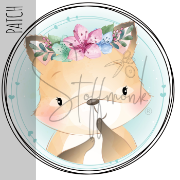 Patch / Aufnäher  - Fuchs niedlich - Größe wählbar -