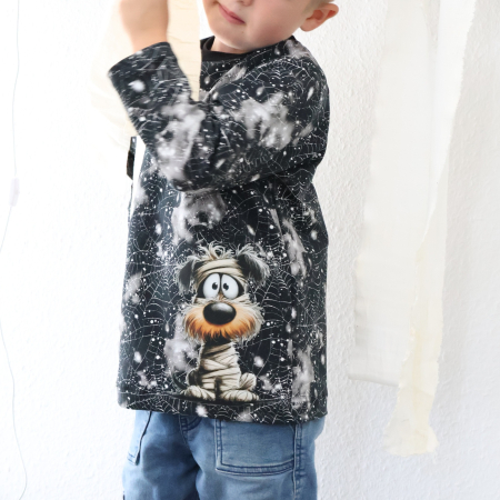 Bügelbild - H9 - " Hund Mumie sitzend "