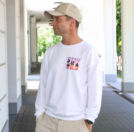 Bügelbild - " STAY WILD (Palmen Text) "