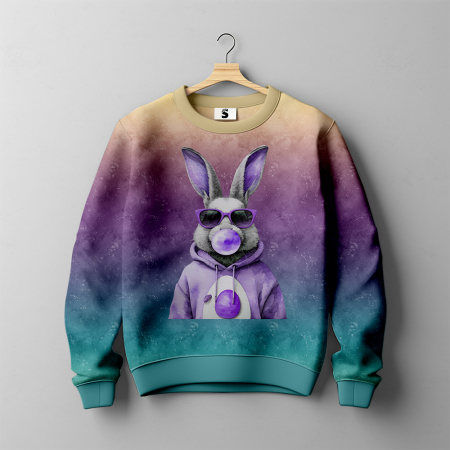 Bügelbild -  " Bubblegum Hase #lila "