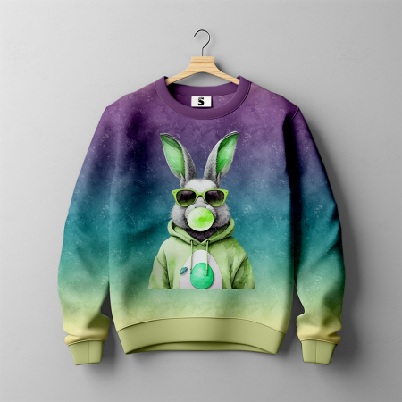 Bügelbild -  " Bubblegum Hase #grün "