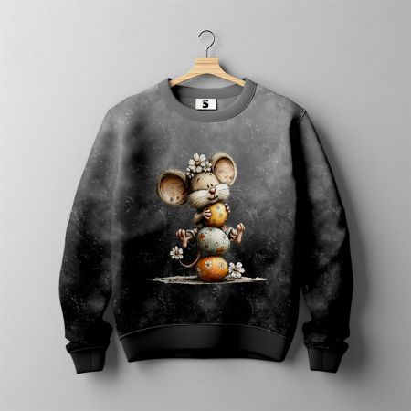 Bügelbild -  " Maus auf Eier-Turm "