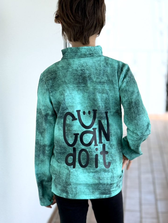 Bügelbild - " U can do it " - #schwarz mit Smilie