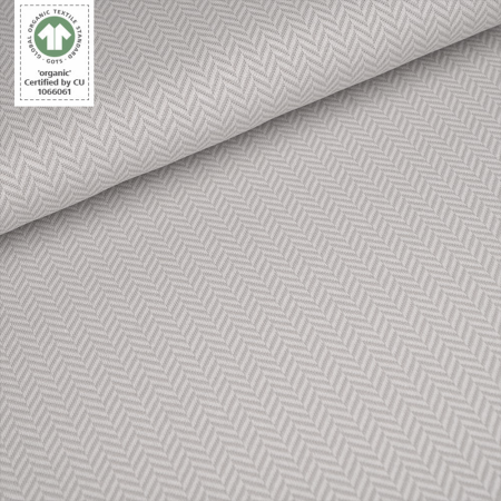 Bio-Strickjacquard von Stoffonkel Jacquard Fischgrät Grau