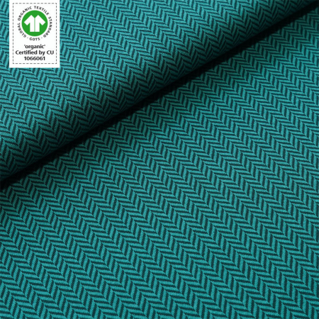 Bio-Strickjacquard von Stoffonkel Jacquard Fischgrät Smaragd