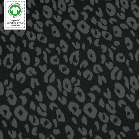 Bio-Strickjacquard von Stoffonkel Jacquard - Leo - Schwarz