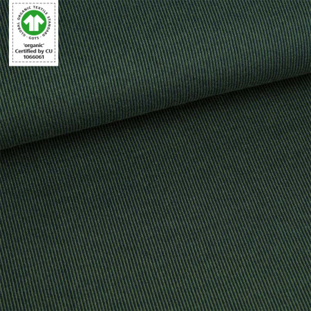 Bio-Strickjacquard von Stoffonkel Jacquard - Rippen - Waldgrün