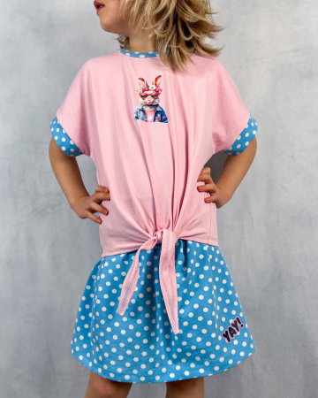 Bügelbild -  " Bubblegum Hase #rosa Jeansjacke "