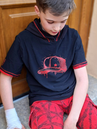 Bügelbild - " Cool Cap - #Grunge Rot "