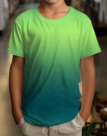 Konfetti Verlauf - #petrol/neongreen  -  Bio Jersey