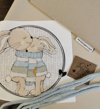 Patch / Aufnäher  - "Together" - Grau Punkte - Rund