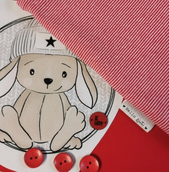 Patch / Aufnäher  - "Coole Socke" - Streifen Mütze Herz - Rund