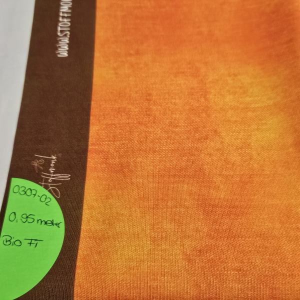 0307-02 - 0,95 Meter Denim #orange - Bio French Terry - *anstatt 22,33€ -- nur 17,10 €*