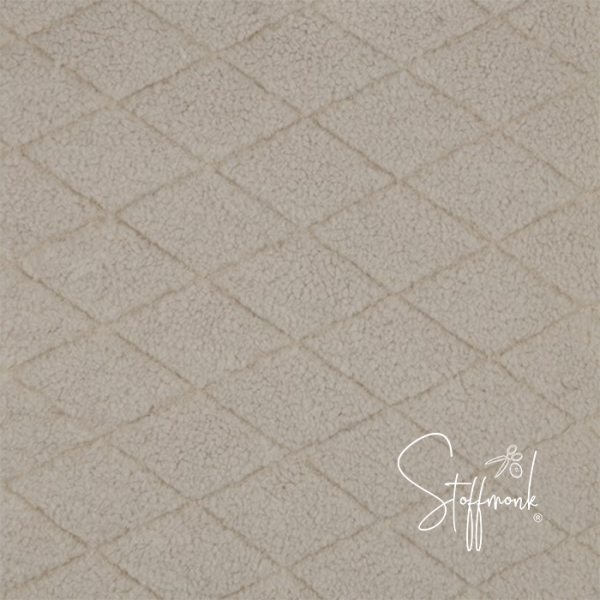 Teddy Stoff - Rautenmuster - beige