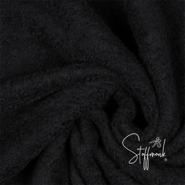 Kuschel Fleece - beidseitig - Schwarz