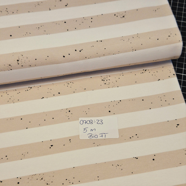 0708-23 / Konfetti Stripes #beige - Bio French Terry