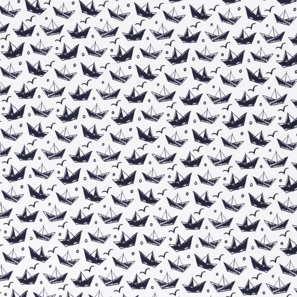Baumwoll Jersey - Papierschiffchen Schwarz