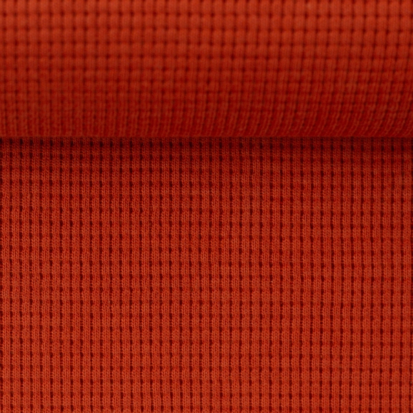 Waffelstrick Jersey - Terracotta Rot