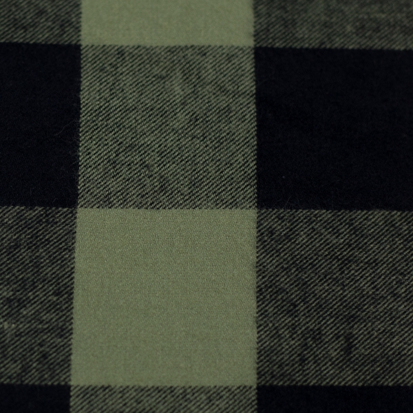 Flanell Baumwollflanell Maverick - Army/Schwarz