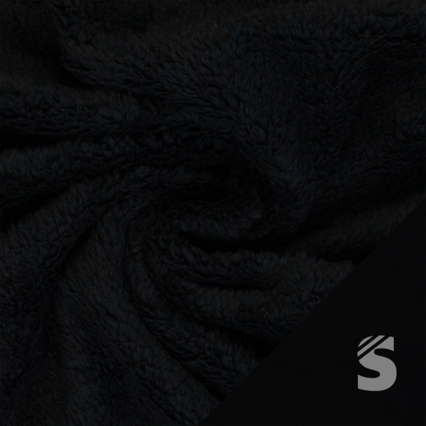 Doubleface Plüsch/Fleece - Schwarz