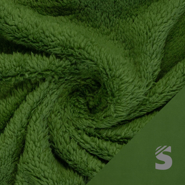 Doubleface Plüsch/Fleece - Moosgrün