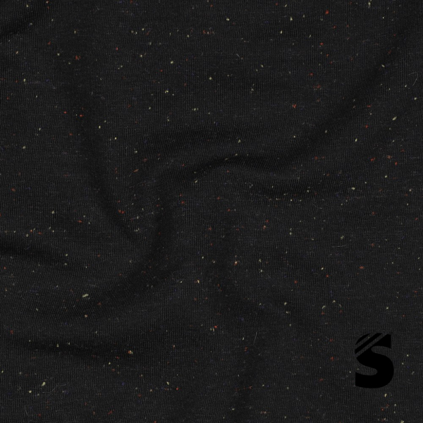 Kuschel Sweat melange - Konfetti - Schwarz