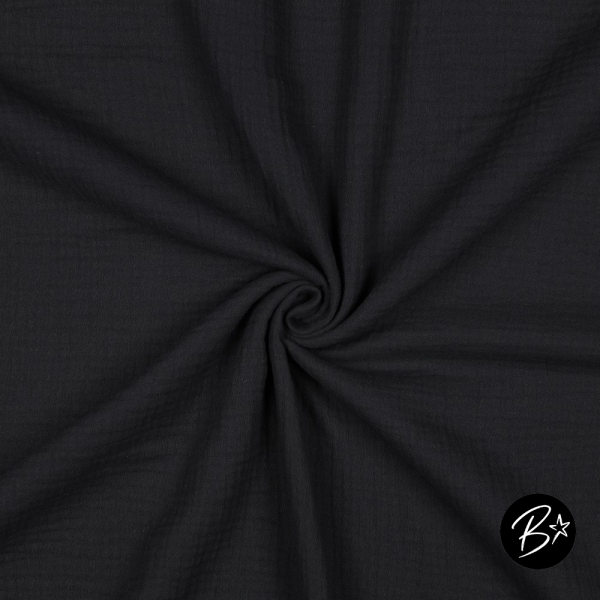 Musselin Double Gauze - #Schwarz