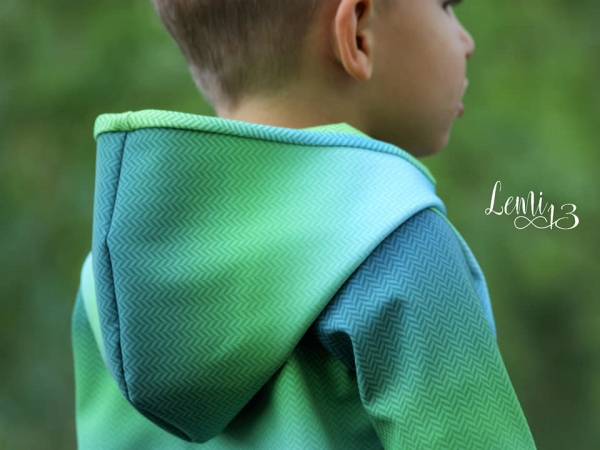 Eigenproduktion Fischgrät Schwarz/Grau SOFTSHELL - B-WARE! -