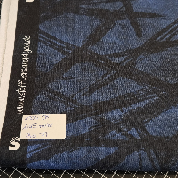 1504-06 - 1,45 Meter Strokes #dunkelblau - Bio French Terry