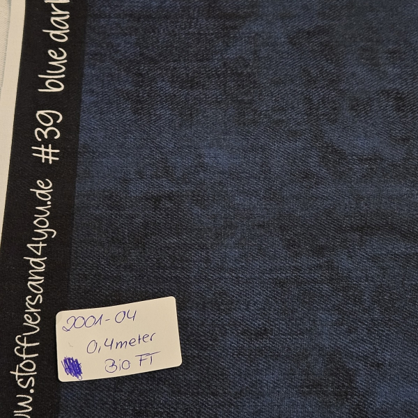 2001-04 -   0,4 Meter Denim Blue Dark #39 - Bio French Terry