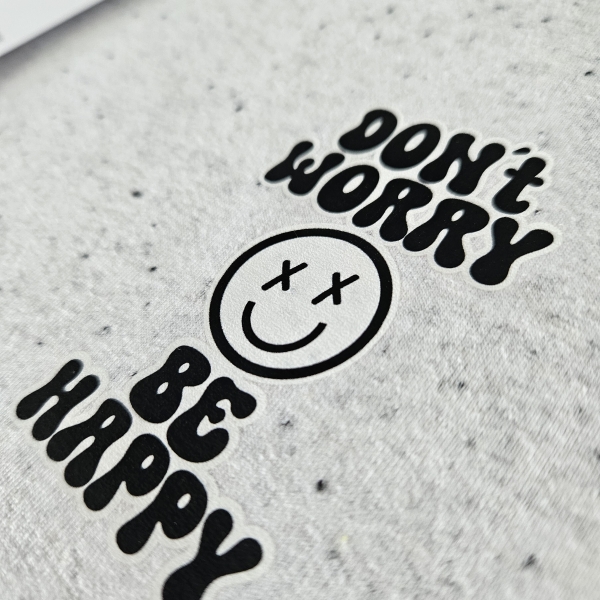 Bügelbild - "DON`T WORRY BE HAPPY"