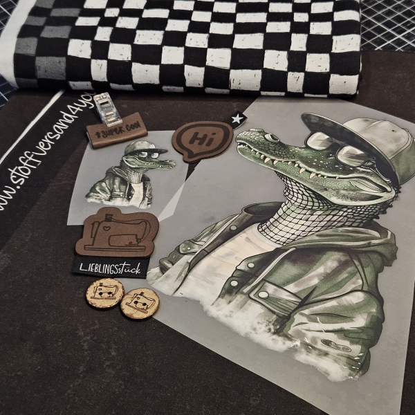 GROOVY KARO - #schwarz/weiss - Bio French Terry