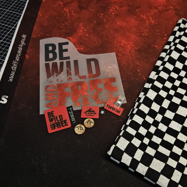 Panel Grunge Verlauf - #dunkelgrau/rot - Bio French Terry