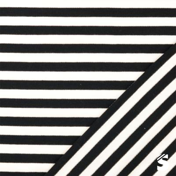 French Terry/Sommersweat - Streifen #schwarz/weiss