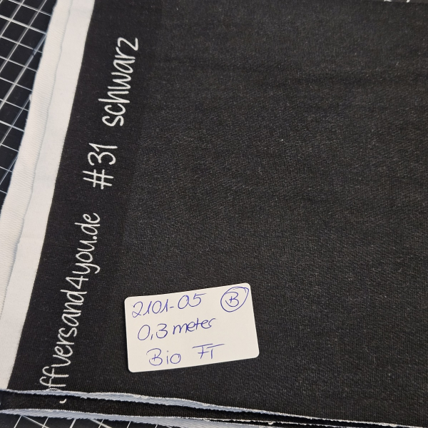 2101-05  -  B WARE  0,3 Meter Denim Schwarz #31 - Bio French Terry
