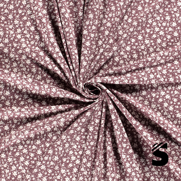 Baumwoll Jersey - Mini Flowers #altrosa dunkel