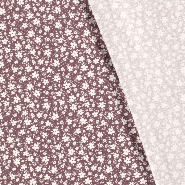 Baumwoll Jersey - Mini Flowers #altrosa dunkel