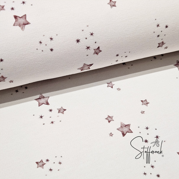 BIO French Terry/Sommersweat - Sterne #cremeweiss