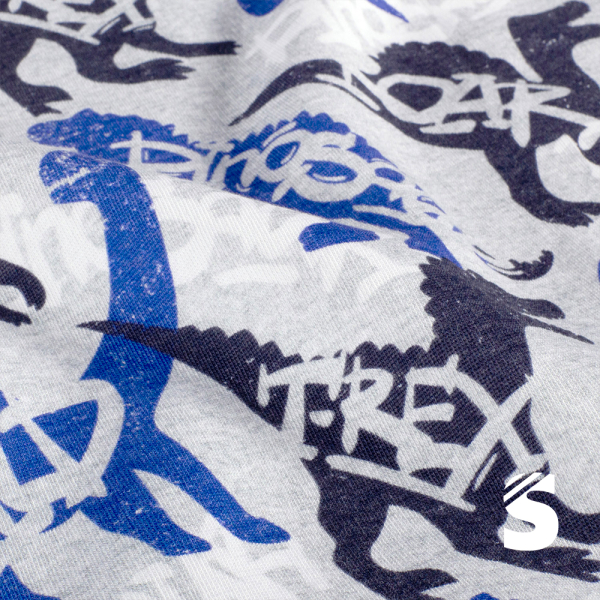 Sweat angeraut - Digitaldruck Dinos #grau