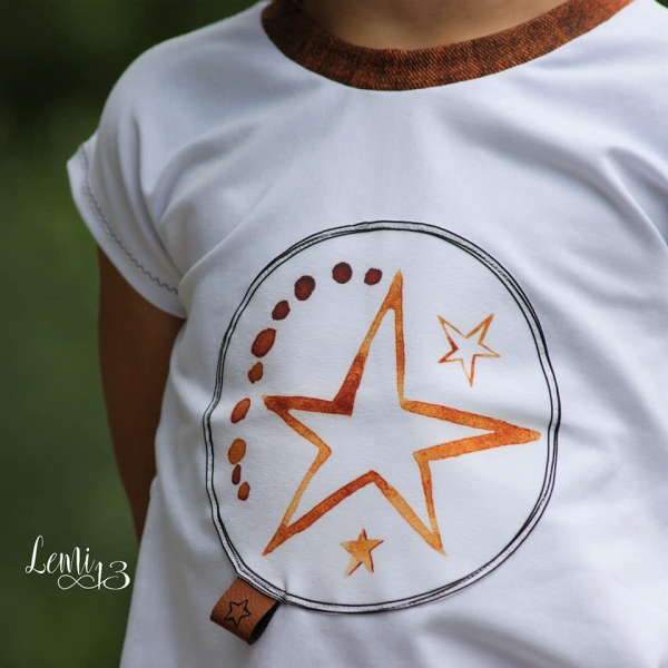 Patch / Aufnäher  - Aquarell Stern rost - Größe wählbar -