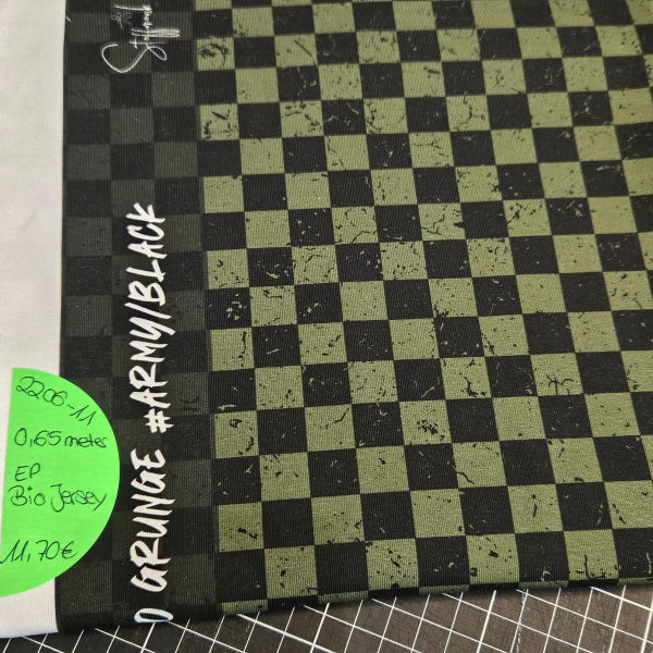 2306-11 - 0,65 Meter Karogrunge #army/black - Bio Jersey