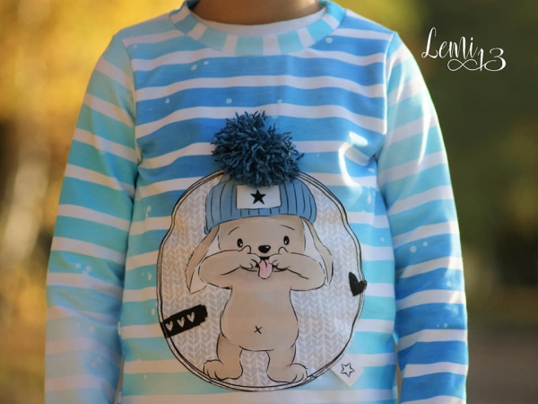 Patch / Aufnäher  - "Coole Socke" - Knitoptik grau - Rund