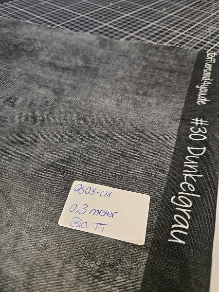 2603-01 - 0,3 meter Denim #30 Dunkelgrau - Bio French Terry