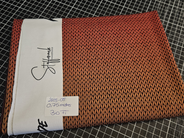 2603-05 - 0,75 meter Knit Verlauf rot/orange - Bio French Terry