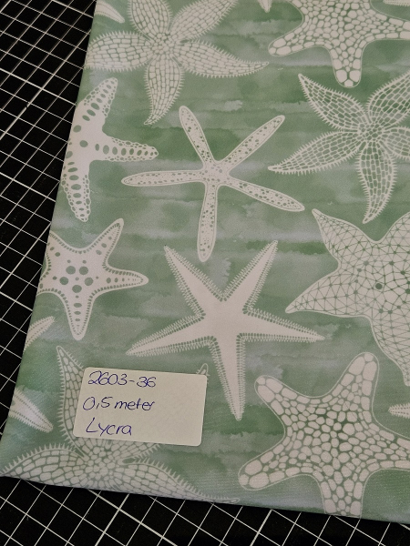 2603-36 - 0,5 Meter Seesterne mintgrün - LYCRA