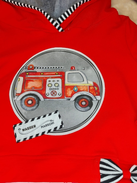 Patch / Aufnäher  - "Feuerwehrauto" rund ohne Flammen