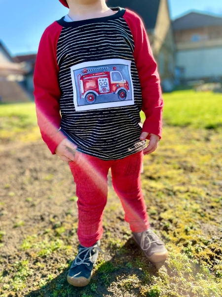 Patch / Aufnäher  - "Feuerwehrauto" Eckig