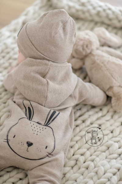 Waffelstrick Jersey - Taupe